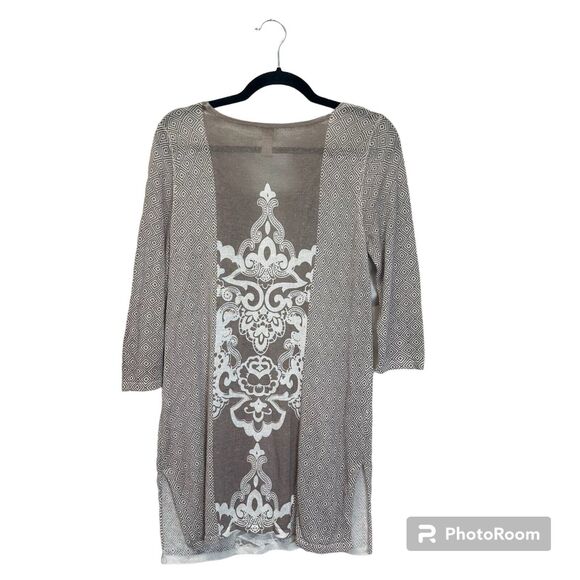 Chico’s Womens Cream Geometric Print Tunic Top‎ Sweater Size 0 US Medium Stretch - Picture 11 of 11